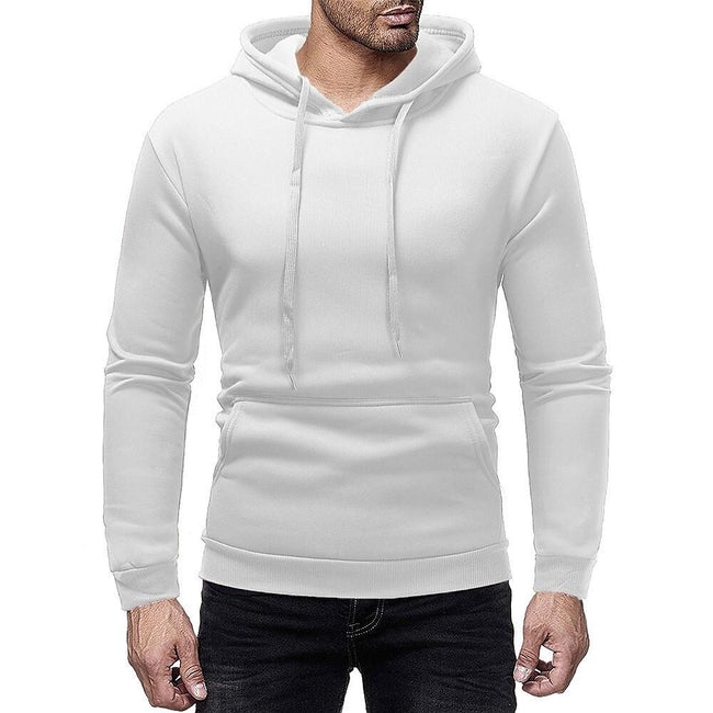 Men's Basic Solid Color Pullover Hooded Sweatershirt