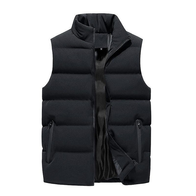 Men's Stand Collar Lightweight Zip-up Puffer Gilet