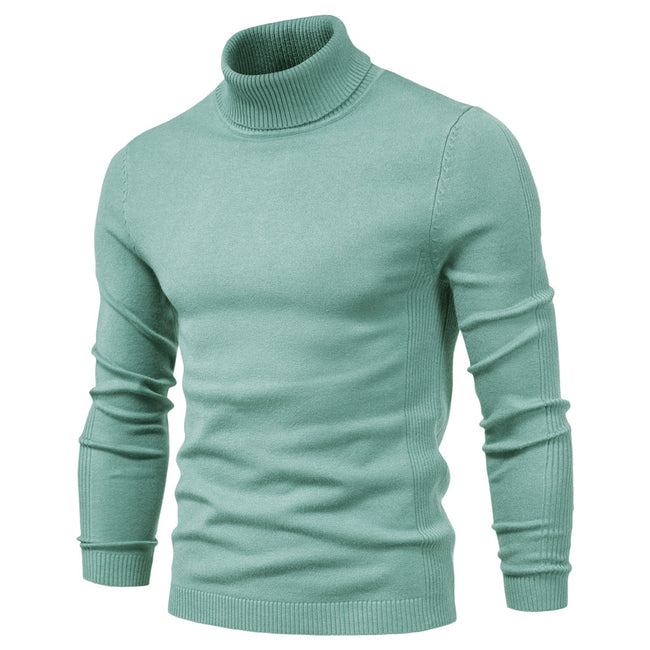Men‘s Winter Turtleneck Thick Casual Solid Color Sweater