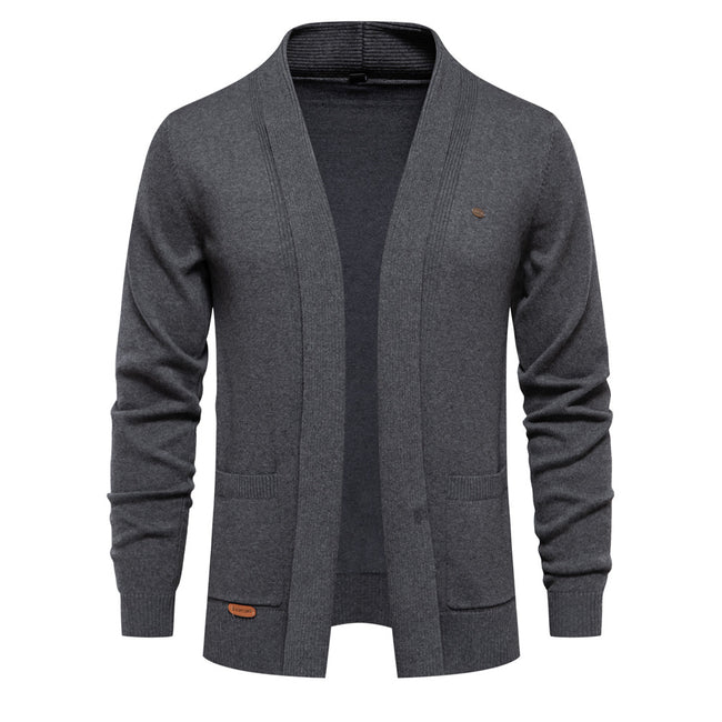 Men's Casual Vintage Style V Neck Open Front Cardigan