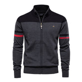 Men's Casual Stand Collar Full Zip Up Cardigan Sweater Coat