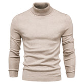 Men‘s Winter Turtleneck Thick Casual Solid Color Sweater