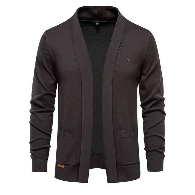 Men's Casual Vintage Style V Neck Open Front Cardigan
