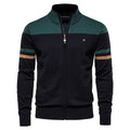 Men's Casual Stand Collar Full Zip Up Cardigan Sweater Coat
