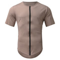 Patrick Zip Cardigan Round Neck Short Sleeve T-Shirt