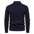 Men's Casual Cotton Half Zipper Stand Collar Pullover Sweater