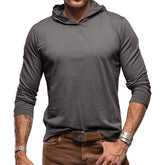 Men's Cotton Solid Color Long Sleeve Pullover Hoodie