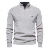 Men's Mock Neck Pullover Quarter Zipper Sweater