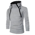 Men's Stand Collar Solid Color Zip Hoodies Sweatshirts