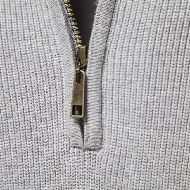 Men's Mock Neck Pullover Quarter Zipper Sweater