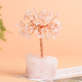 Natural Rose Quartz Jewelry Original Stone Base Fortune Tree