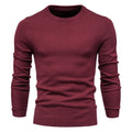 Men's Pullover Solid Color Warm Slim Crew Neck Sweater