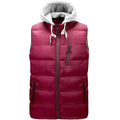 Men's Stand Collar Detachable Hood Zip-up Padded Gilet
