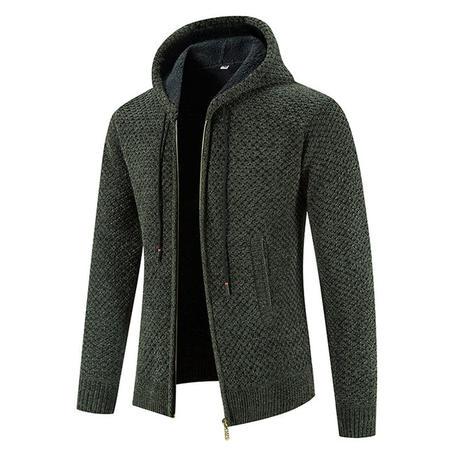 Men's Ribbed Knit Warm Cardigan Sweater