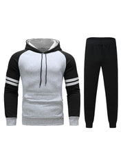 William Color Block Striped Sweater Suit