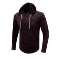 Men's Patchwork Slub Yarn Hooded Long-sleeve T-shirt