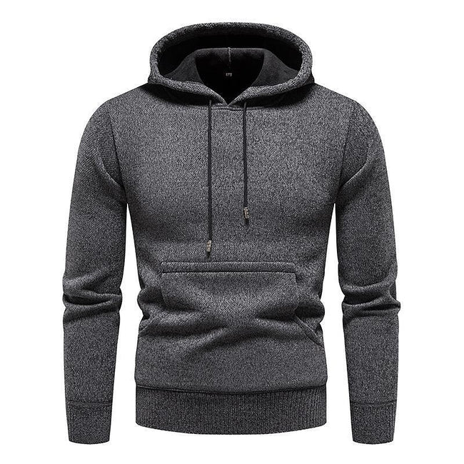 Men's Chenille Basic Casual Pullover Hooded Sweater