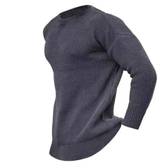Men's Solid Color Crew Neck Pullover Knit Sweater