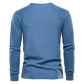 Men's Solid Waffle Raglan Sleeve Henley Collar T-Shirt