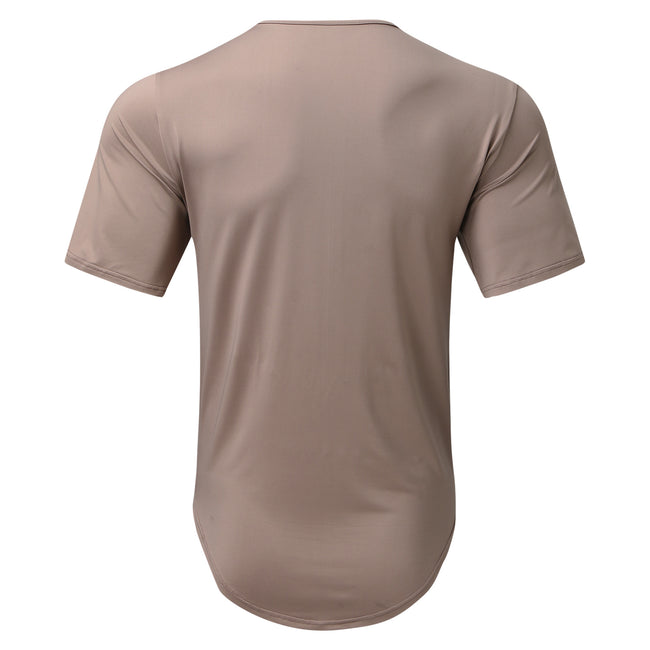 Patrick Zip Cardigan Round Neck Short Sleeve T-Shirt