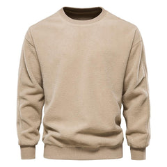 Men's Fleece Solid Color Shoulder Drop Pullover Sweatshirt