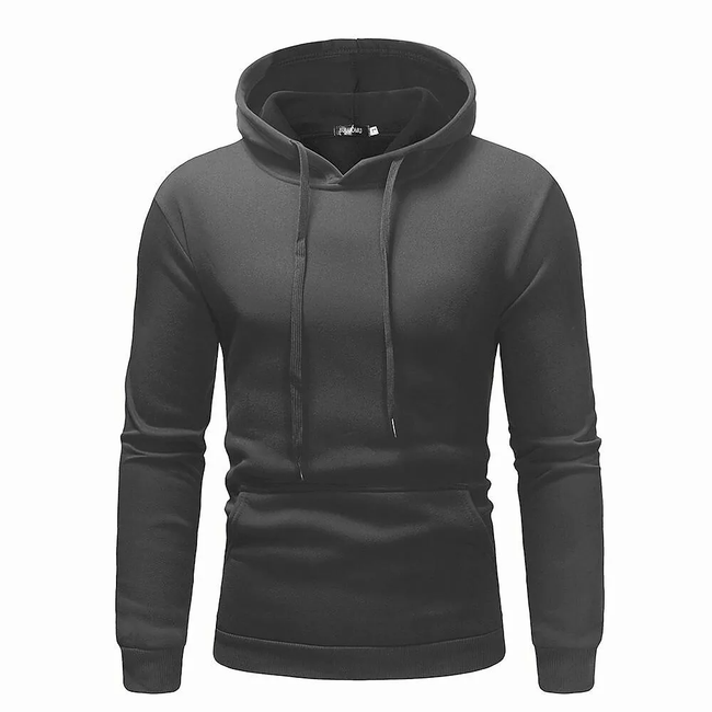Men's Basic Solid Color Pullover Hooded Sweatershirt