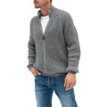Men's Solid Color Turtleneck Zip Knit Cardigan
