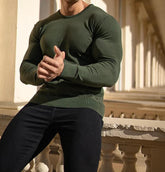 Men's Knit Solid Color Crew Neck Basic Casual Pullover Sweater