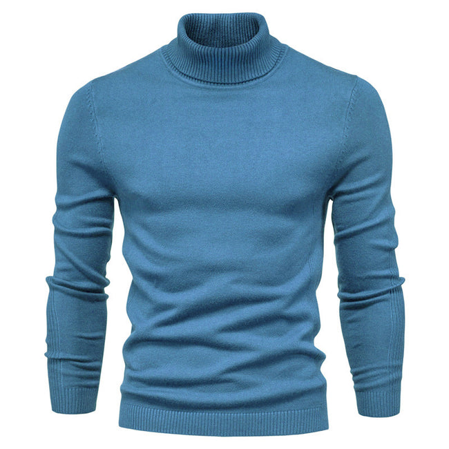 Men‘s Winter Turtleneck Thick Casual Solid Color Sweater