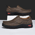 Men's Non-slip Walking Leather Lightweight Breathable Casual Loafers