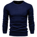Men's Pullover Solid Color Warm Slim Crew Neck Sweater