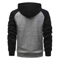 Men's Contrast Color Zip-up Hooded Fleece Cardigan Sweatshirt