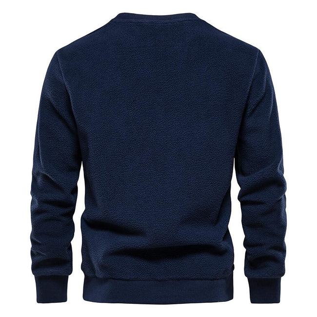 Men's Fleece Solid Color Pullover Sweatshirt