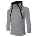 Men's Stand Collar Solid Color Zip Hoodies Sweatshirts