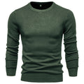 Men's Pullover Solid Color Warm Slim Crew Neck Sweater