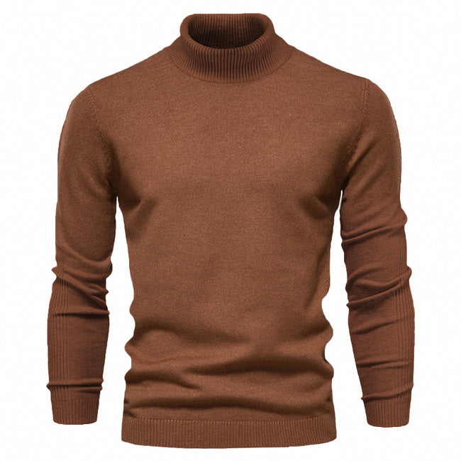 Men‘s Winter Turtleneck Thick Casual Solid Color Sweater
