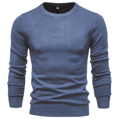 Men's Pullover Solid Color Warm Slim Crew Neck Sweater
