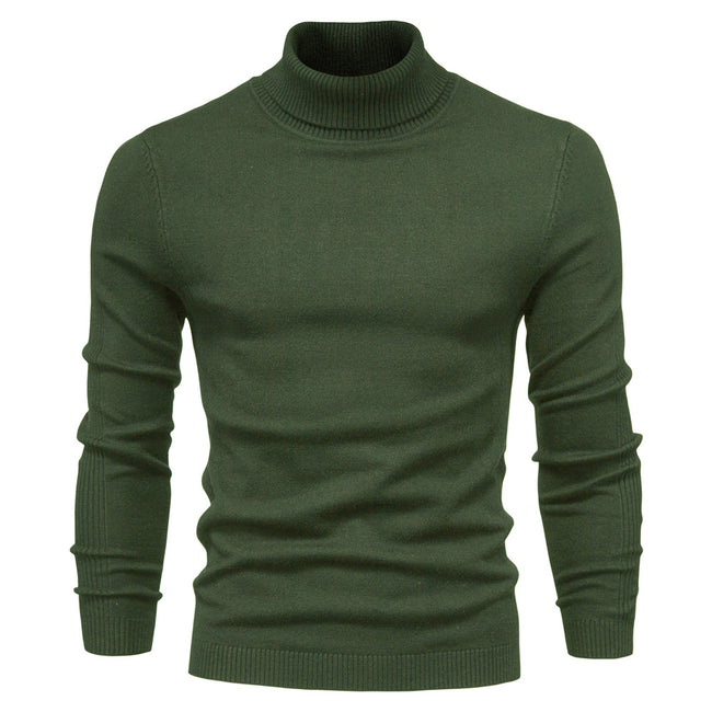 Men‘s Winter Turtleneck Thick Casual Solid Color Sweater