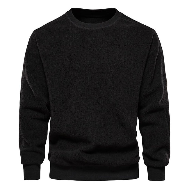 Men's Fleece Solid Color Shoulder Drop Pullover Sweatshirt