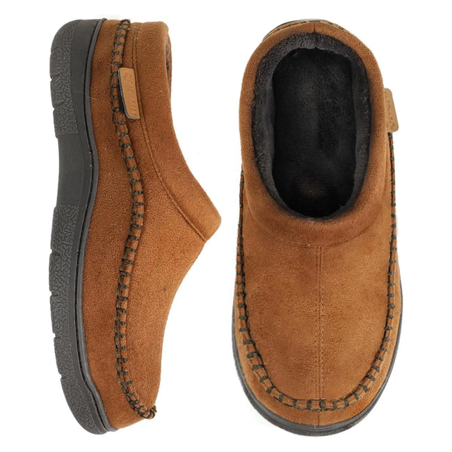 π₯π Hot Sale! Limited Stock!π πMen's Daily Non-Slip Warm Plush Wide Toe Slip-On Loafers Slippers