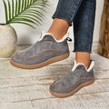 Warm Fur Lined Slip-On Ankle Boots with Anti-slip Thick Sole