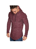 Men's Slub Yarn Hooded Long-sleeve T-shirt