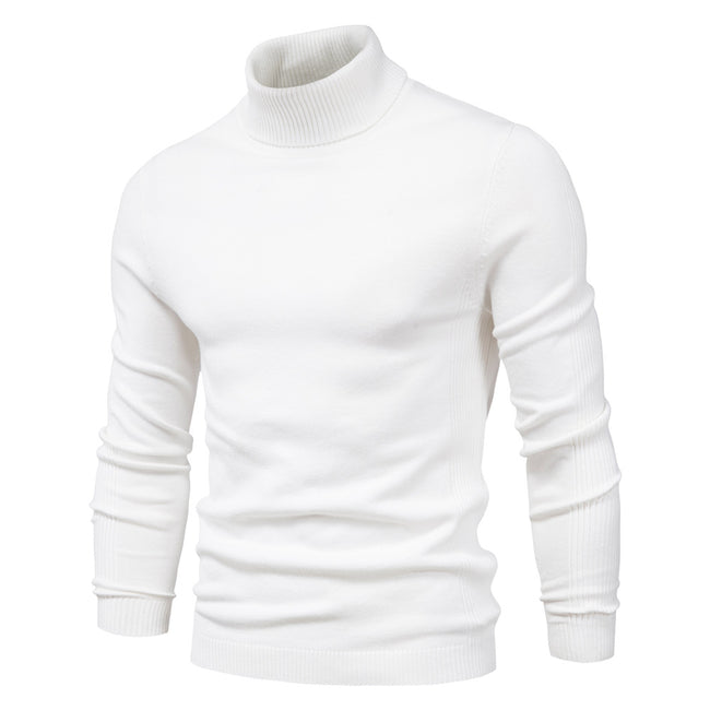 Men‘s Winter Turtleneck Thick Casual Solid Color Sweater
