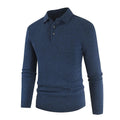 Men's Knitted Solid Color Lapel Sweater