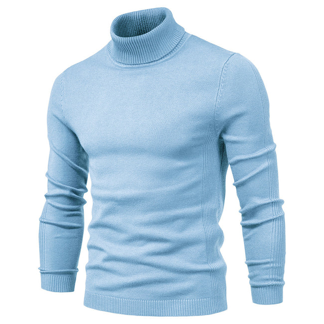 Men‘s Winter Turtleneck Thick Casual Solid Color Sweater