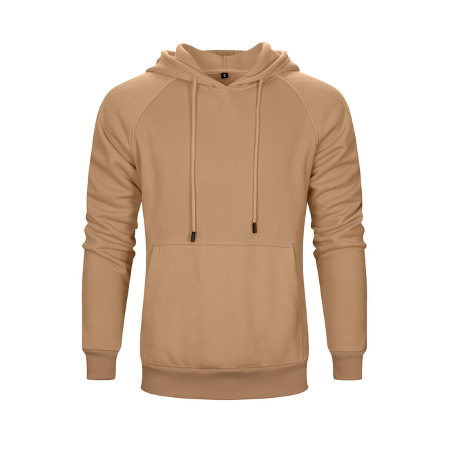 Men's Solid Color Raglan Sleeves Fleece Hoodies Sweatshirts
