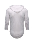 Men's Slub Yarn Hooded Long-sleeve T-shirt