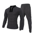 Men's Half Zip Texture Stretch Baseball Collar Long Sleeve Tracksuit