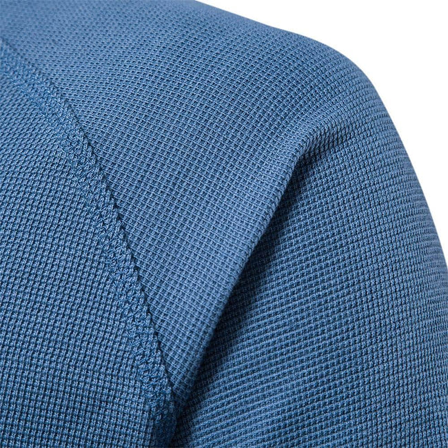 Men's Solid Waffle Raglan Sleeve Henley Collar T-Shirt