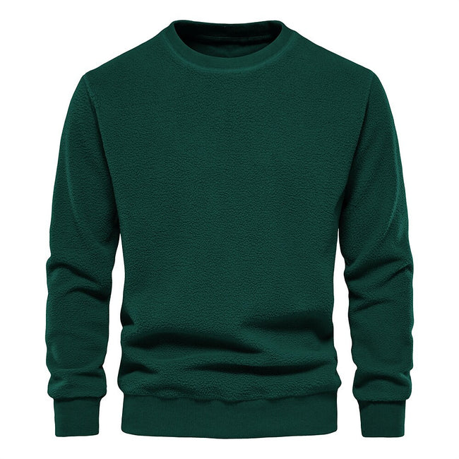 Men's Fleece Solid Color Pullover Sweatshirt